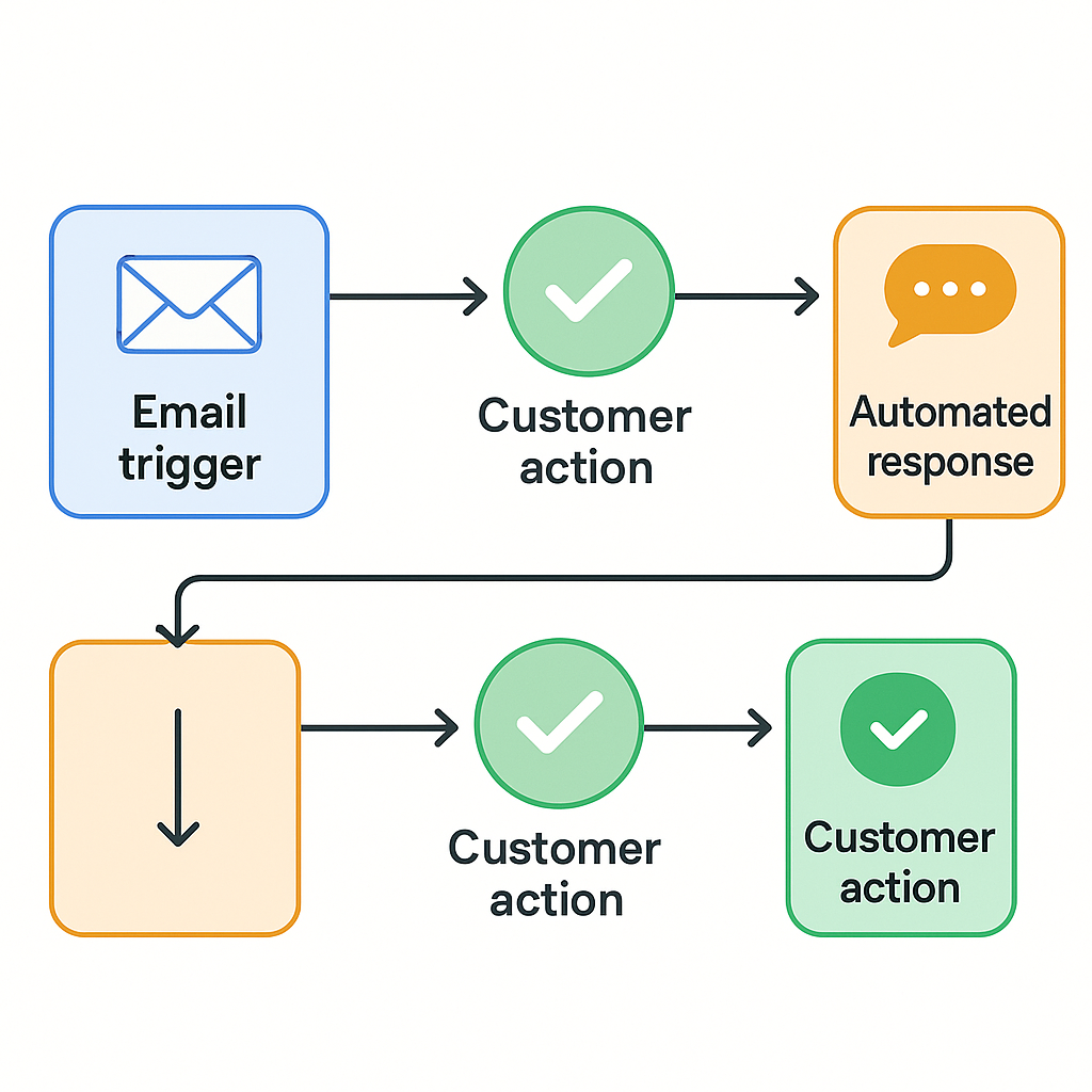 A clear flowchart diagram showing interconnected a